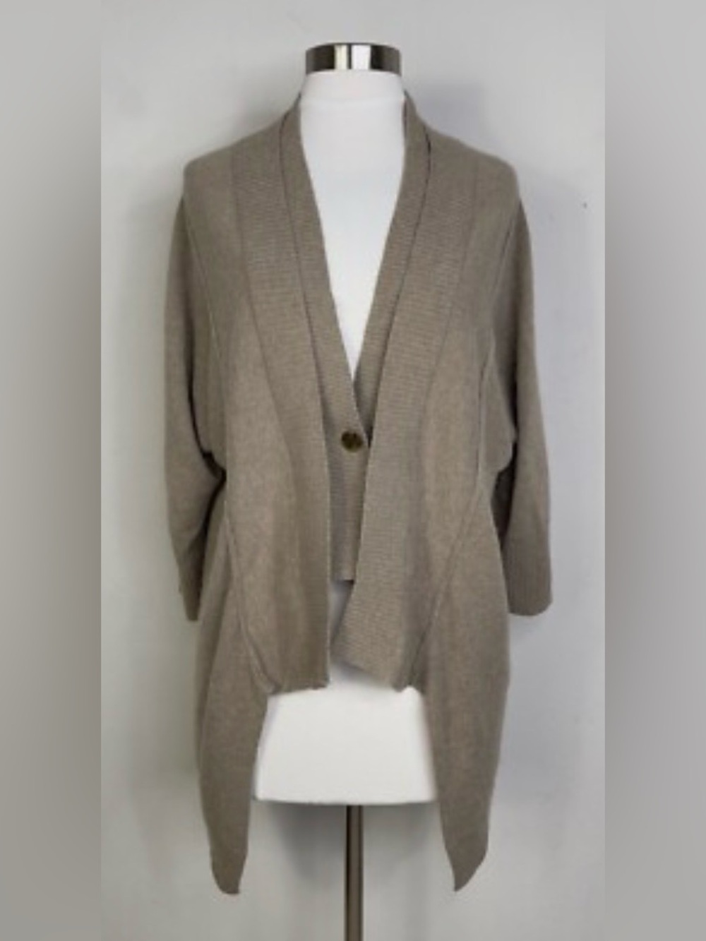 100% cashmere Nanette Lenore drape Dolman front cardigan sweater knit